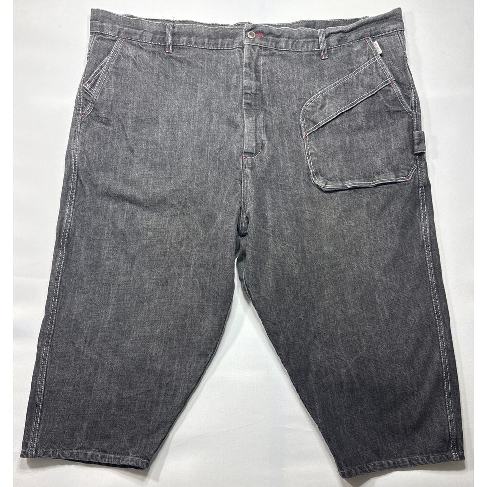 FUBU Apparel Company Men's Relaxed Baggy Black Jeans/Shorts 52x34 (53x22) *READ*